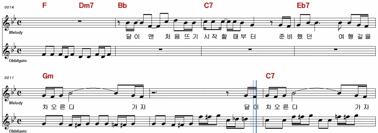 장기하와 얼굴들 달이 차오른다 가자 악보