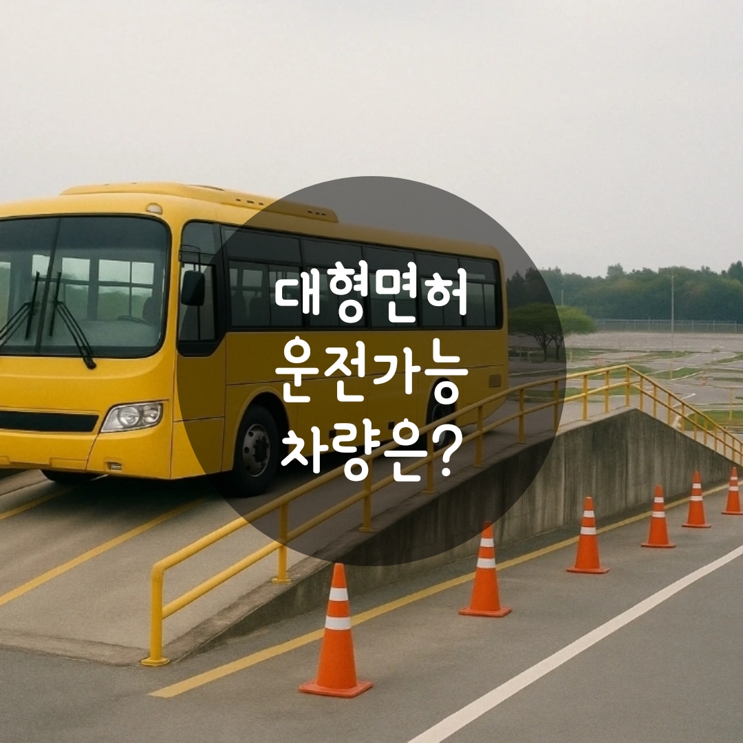 1종 대형면허 운전가능 차량