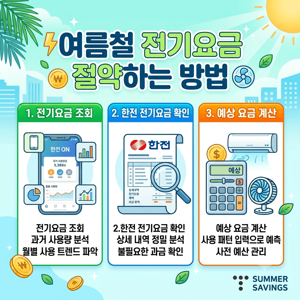 여름철 전기요금 절약하는 방법 (전기요금 조회, 한전 전기요금 확인, 예상 요금 계산)