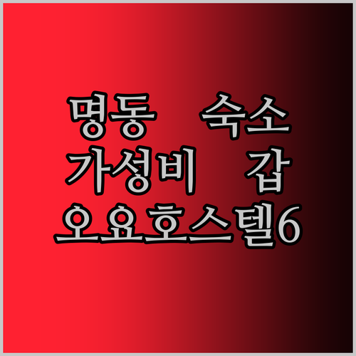 명동 오요호스텔6 숨겨진 매력 위치 