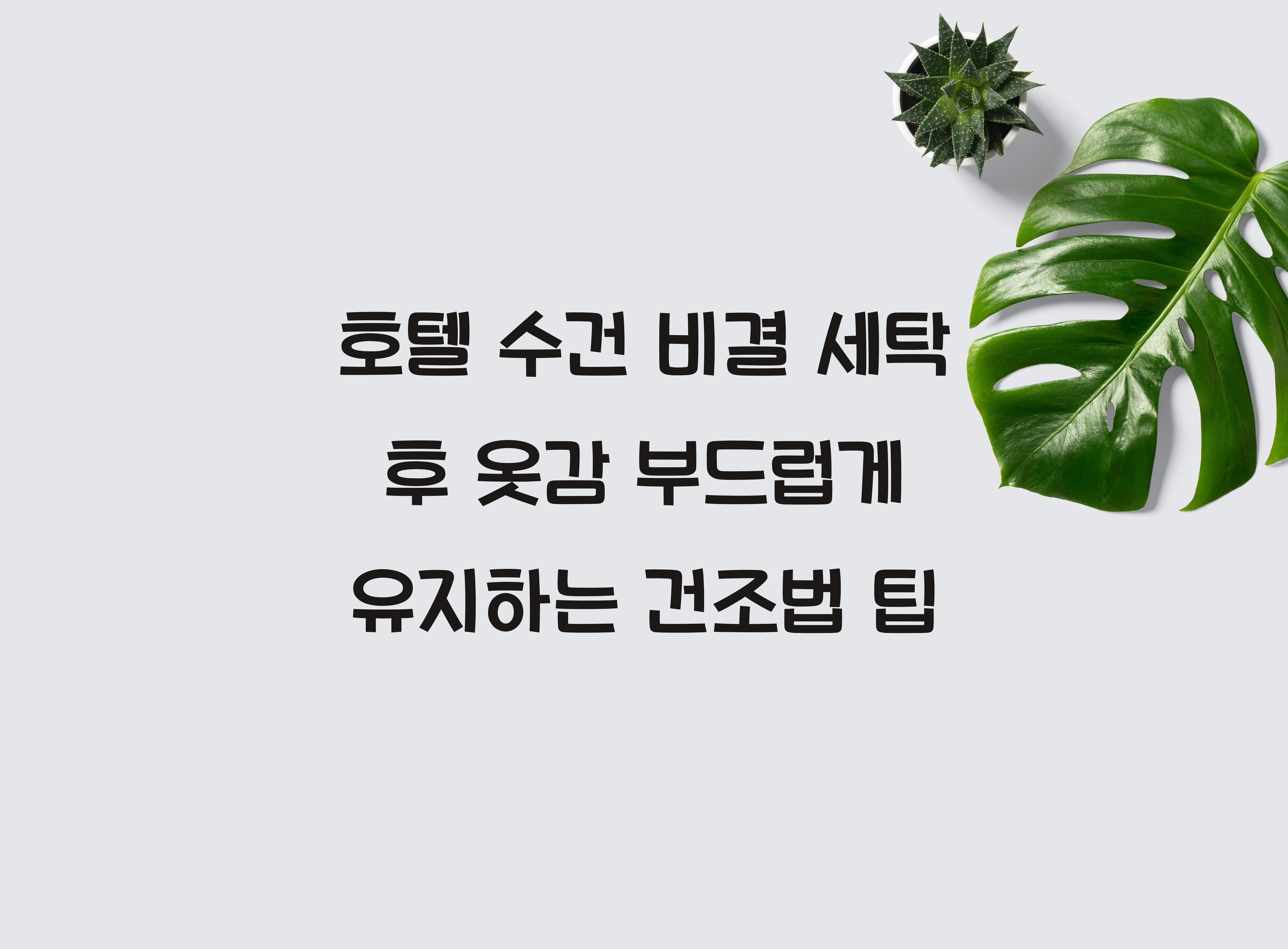 세탁 후 옷감 부드럽게 유지하는 건조법