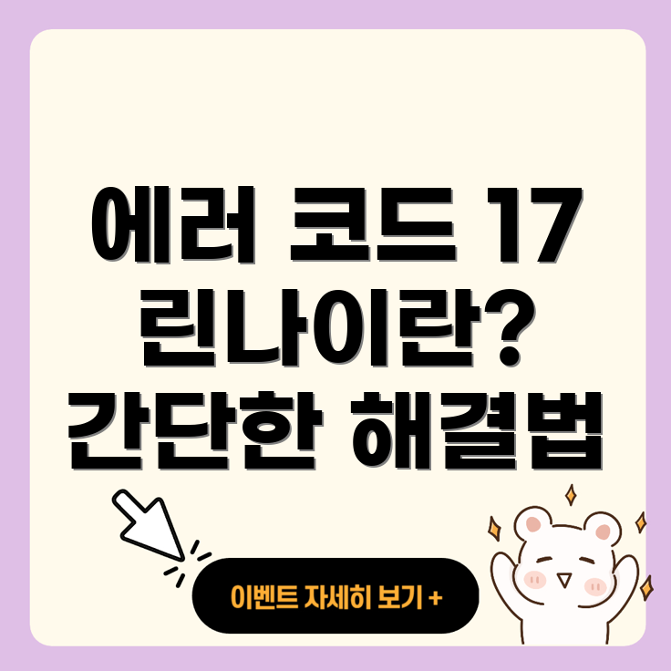 린나이 보일러 에러 코드 17