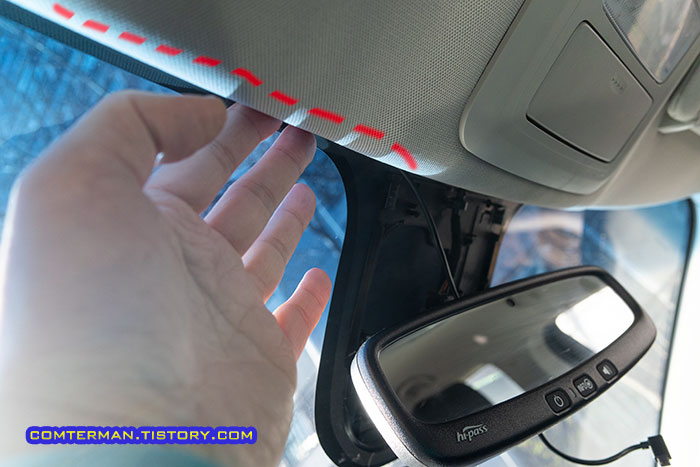 올란도 블랙박스 전선 통과 경로