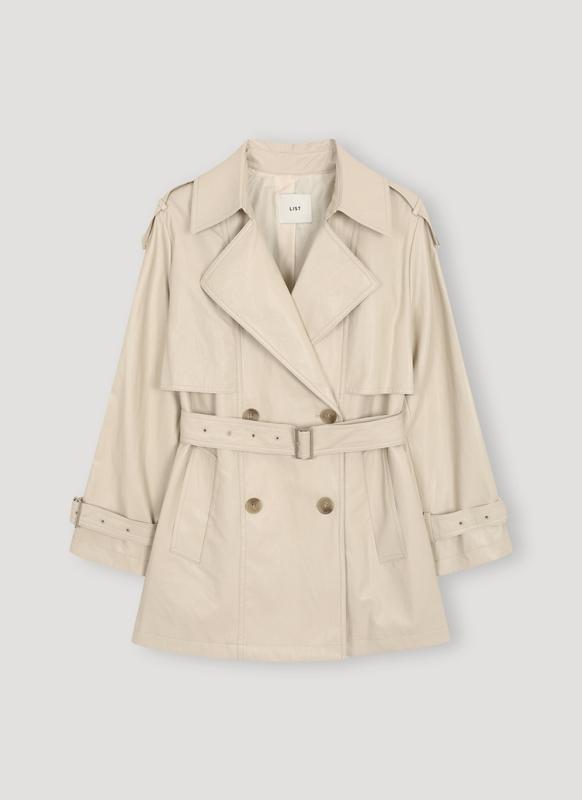 리스트 레더 하프 트렌치코트 DW TWWBYN50050