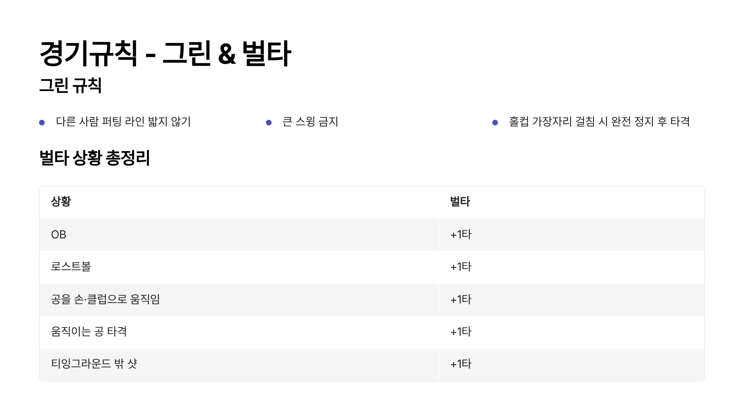 파크골프 벌타