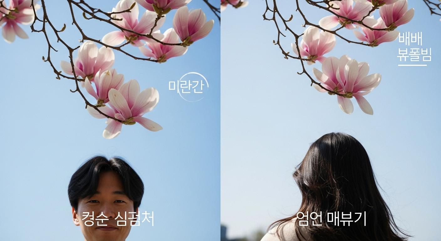 목련꽃 그늘 아래서