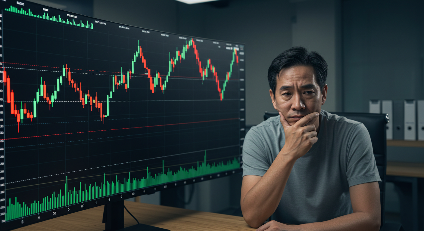 투자에 대해 고민하는 남성 관련 사진