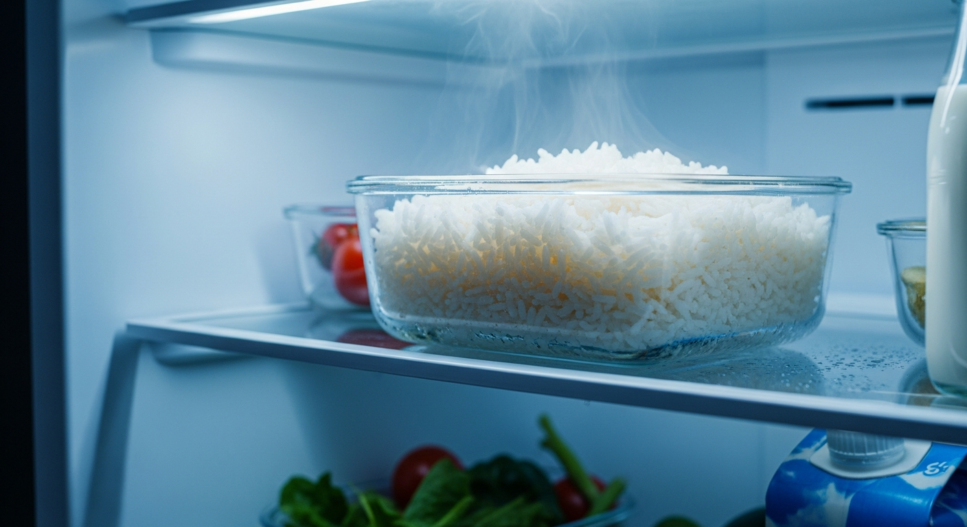 칼로리 흡수를 줄이고 혈당 상승을 억제하는 저항성 전분이 풍부한 차갑게 식힌 밥