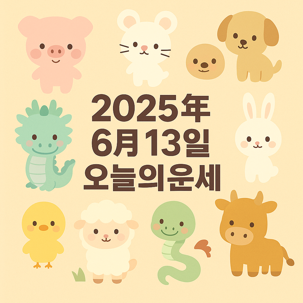 2025년 6월 13일 띠별 오늘의 운세