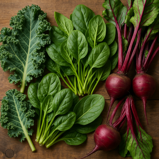 케일, 시금치, 비트