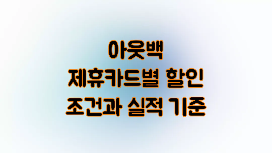2025 아웃백 제휴카드별 할인 조건과 실적 기준