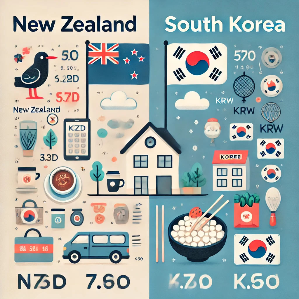 뉴질랜드와 한국 물가 비교
