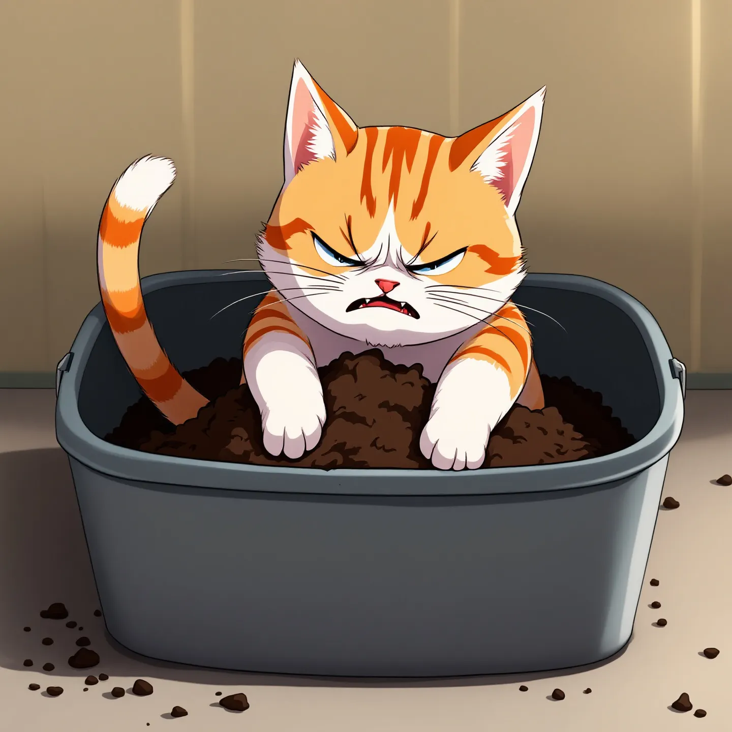 고양이가 배변 후 모래를 과도하게 긁는 이유