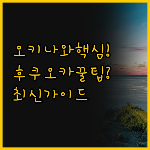 당신의 일본여행을 바꿀 오키나와 후쿠..