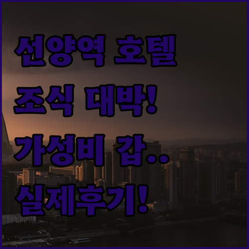 중국 선양 여행 숙소 위치 좋은 호텔..