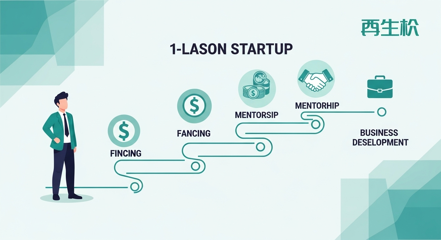 1인 창조기업의 성장 로드맵을 시각적으로 표현한 인포그래픽. 중소벤처기업진흥공단의 지원 사업을 통한 성공적인 창업 과정을 나타냅니다.