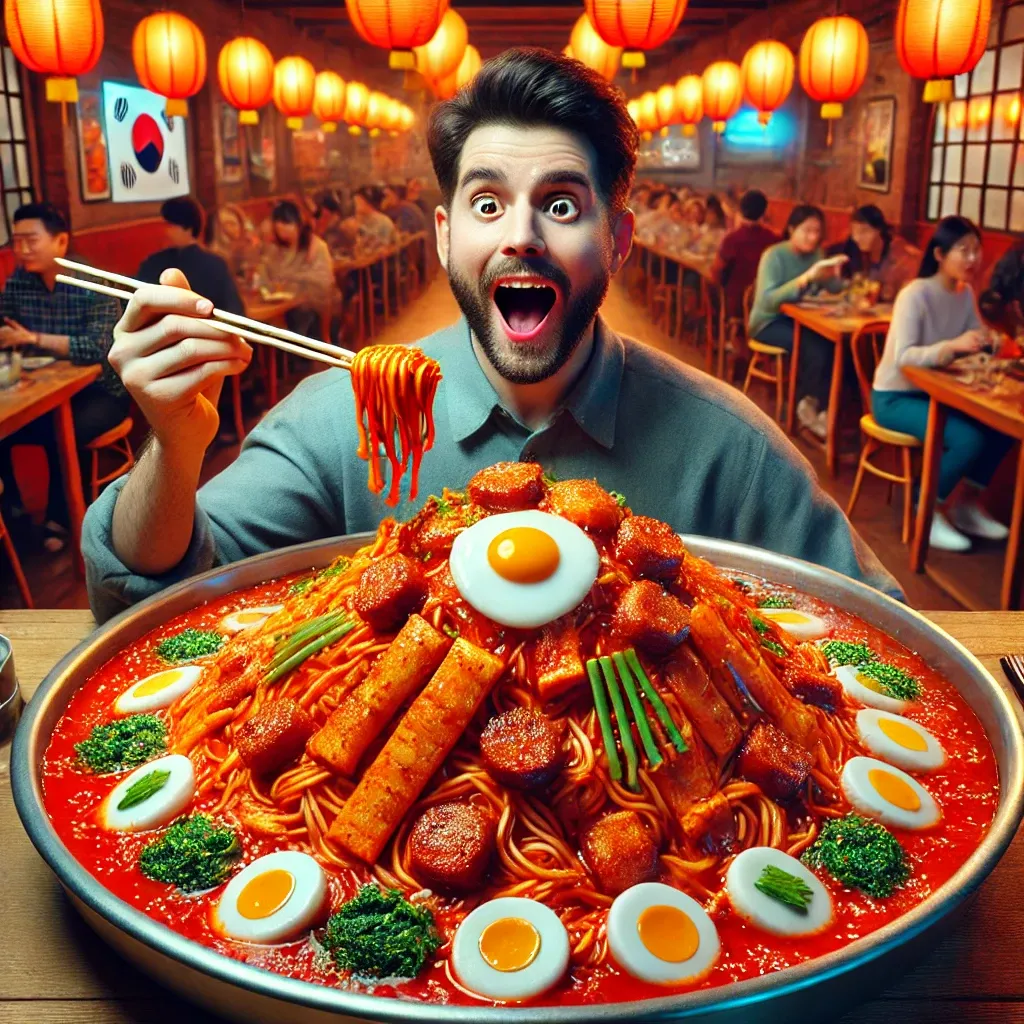 친구와 너무 큰 떡볶이를 먹는 꿈