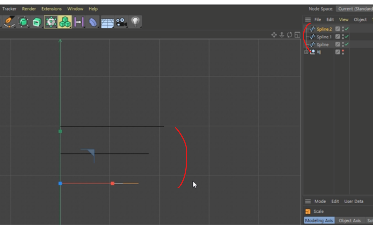 총 3개가 복제된 모습 크기가 각각 다르게 조절