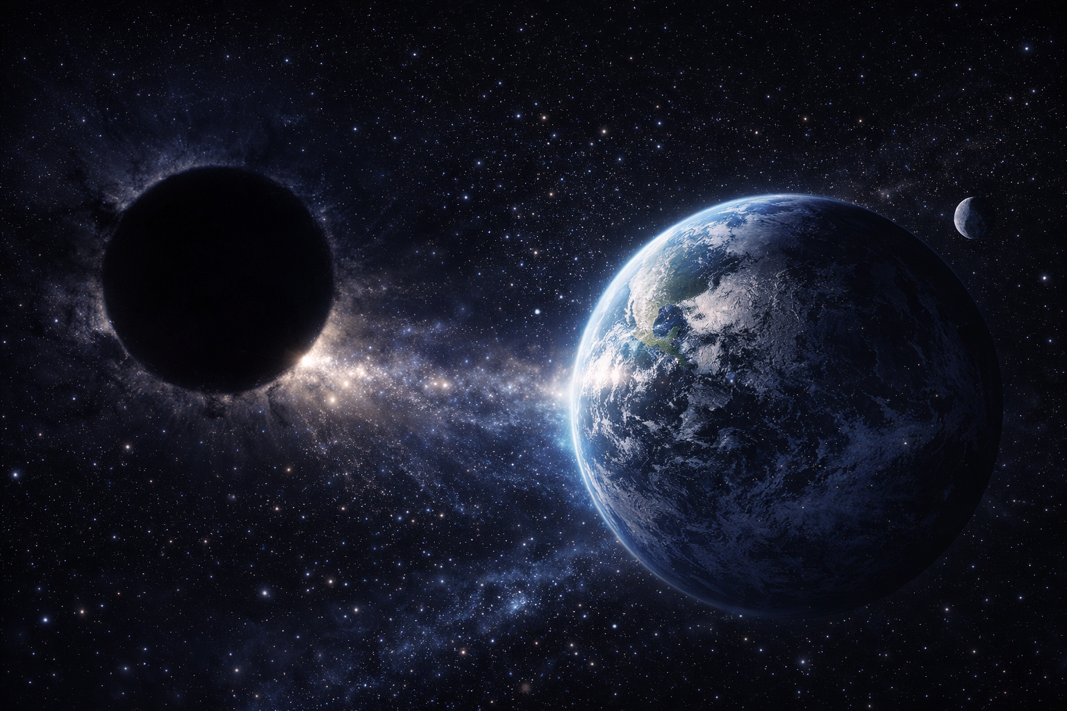 태양 없는 우주의 지구