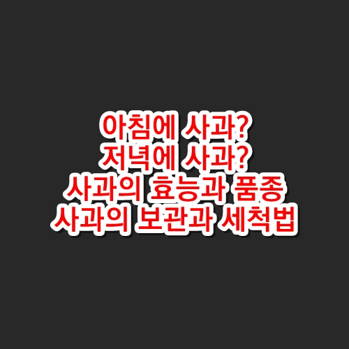 사과의 효능과 품종, 사과의 보관과 세척법(아침에 좋은 사과?, 저녁에도 좋은 사과?)