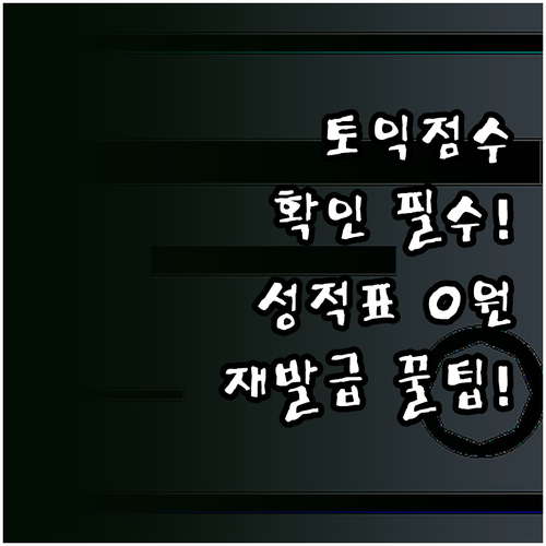 토익 점수 확인 및 성적표 무료 재발..