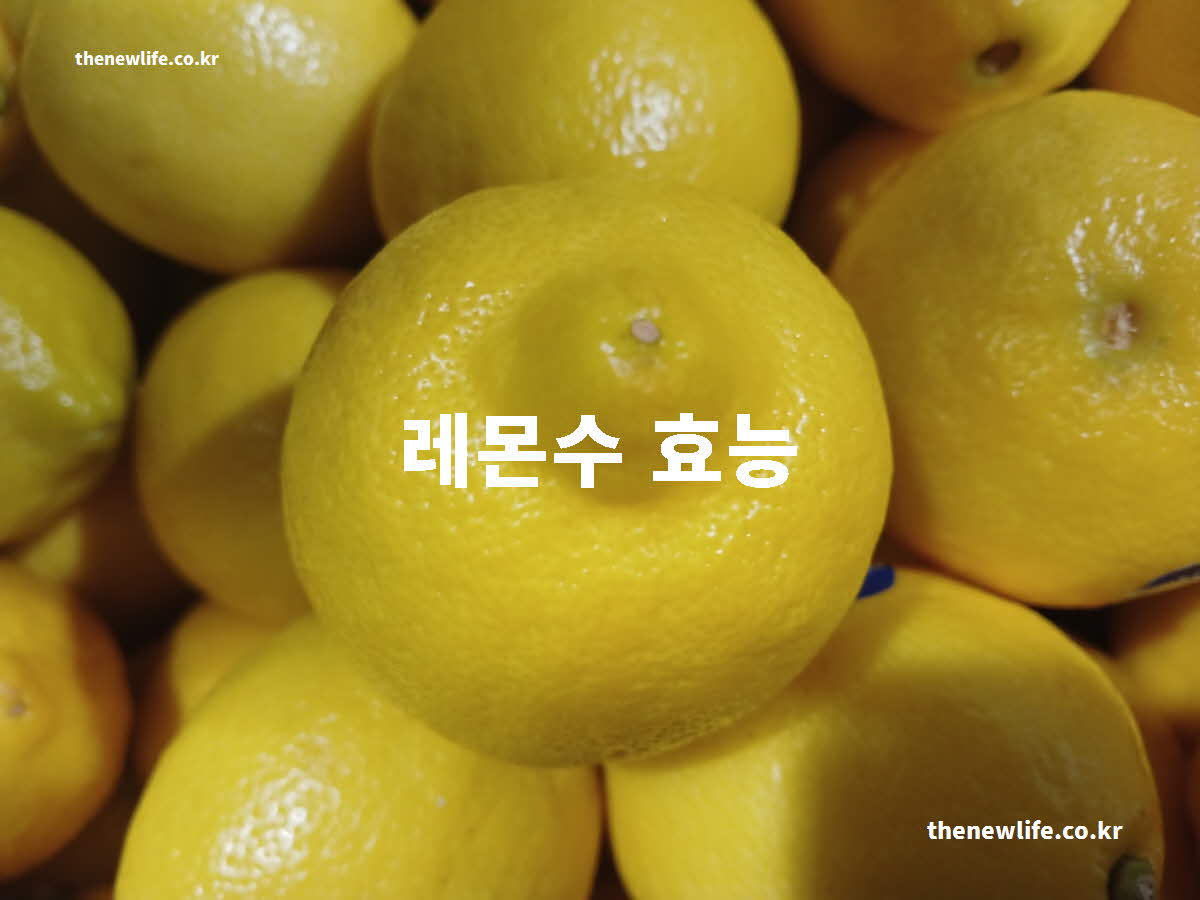 레몬수 효능 대표 실사진