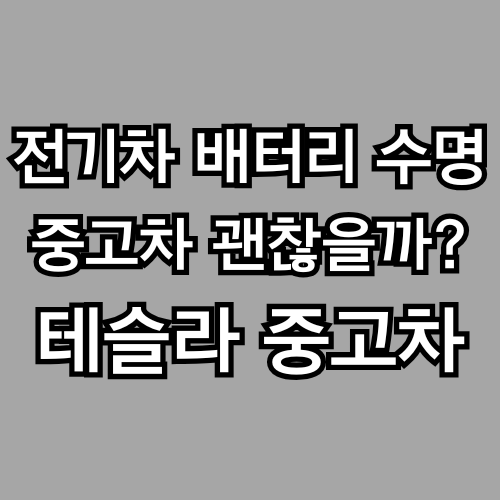 중고차로 테슬라 모델 Y 사도 괜찮을까? 실속 구매자를 위한 리얼 가이드, 전기차 배터리수명