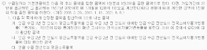 국민연금 인상율 = 소비자 물가 상승률