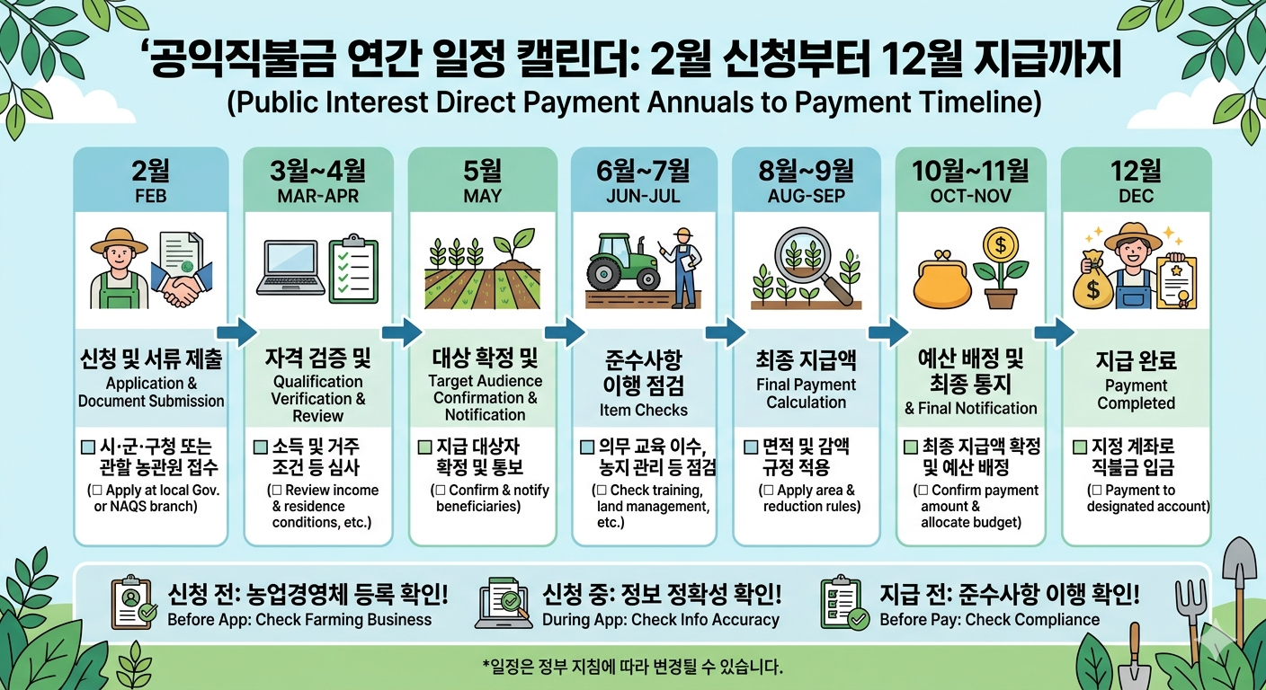 공익직불금 연간일정 인포그래픽