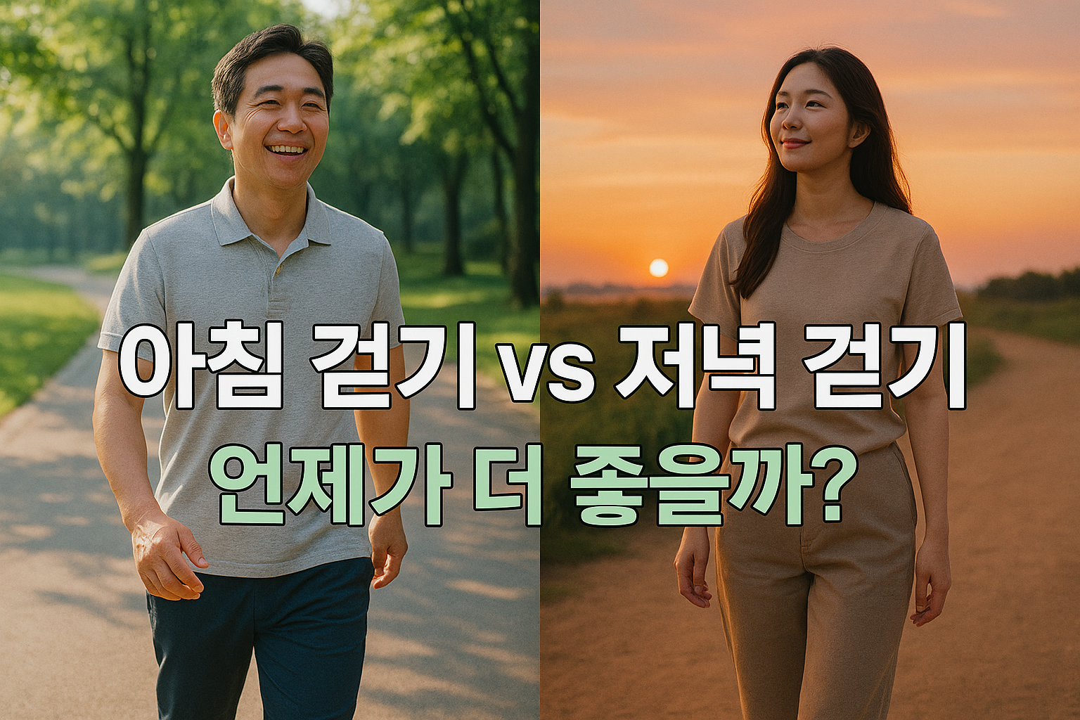 아침과 저녁 걷기의 시간대 비교