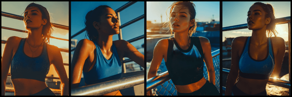 시리즈 장면 예시5, 퍼포먼스 브랜드의 다이내믹한 루프탑 무드 연출_Midjourney