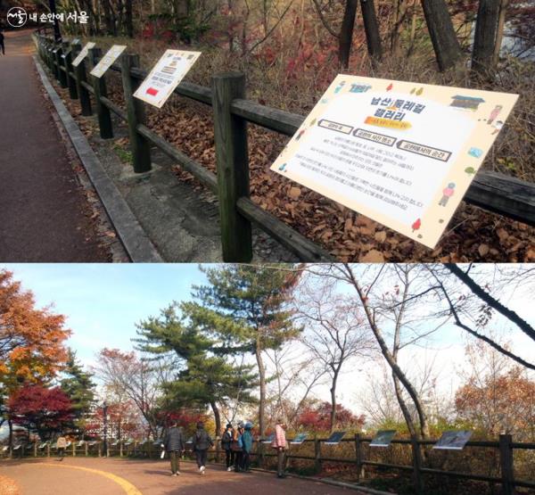 남산둘레길을 따라 사진 작품을 감상하며 걸을 수 있었다. ⓒ박칠성