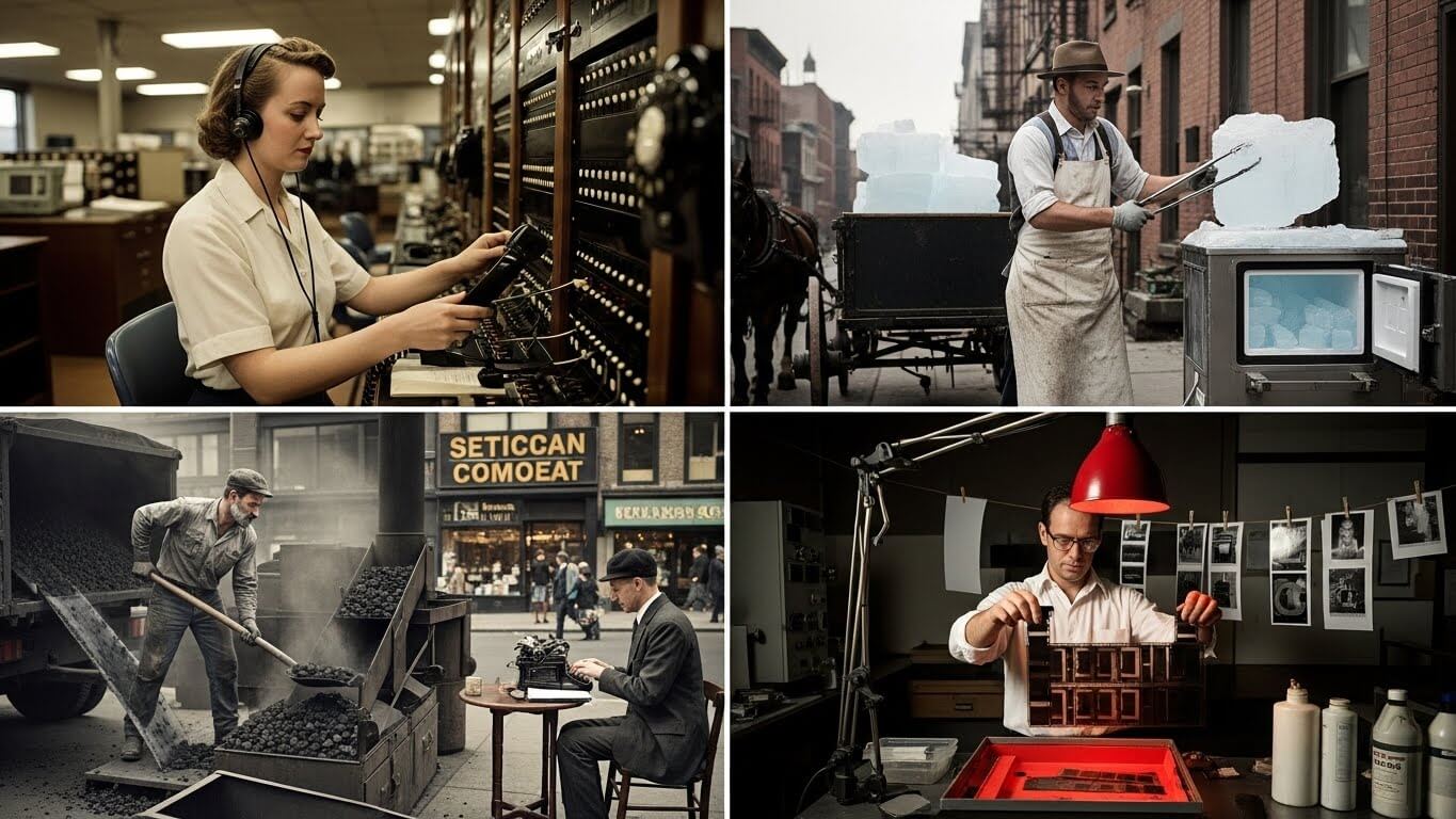과거엔 필수였지만 지금은 사라진 직업들 관련 사진