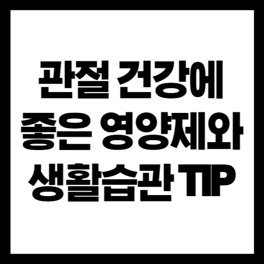 관절 건강에 좋은 영양제와 생활습관 TIP