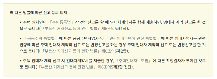 전월세신고방법, 전월세 신고제 확정일자 관련 유예기간