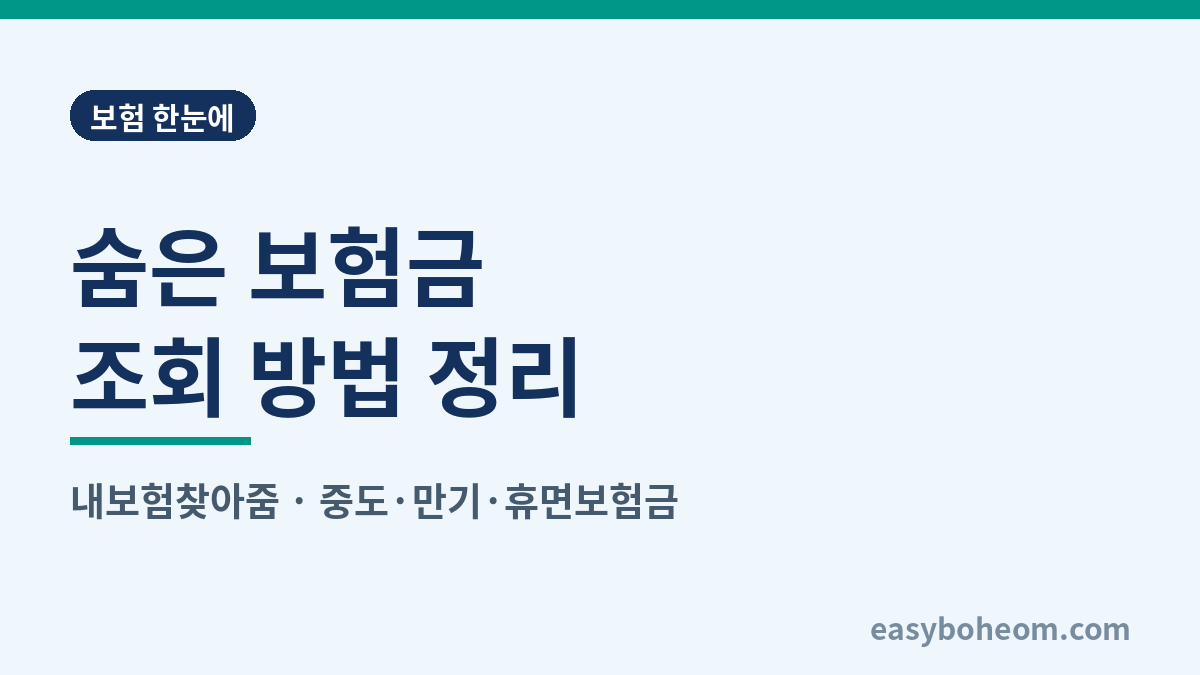 숨은 보험금 조회 방법 정리 대표 이미지