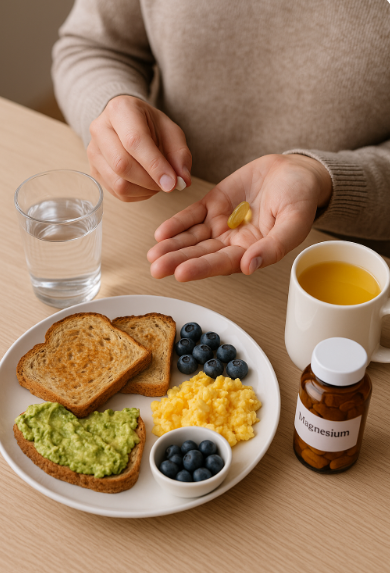 비타민D·마그네슘 챙기는 아침 식사 장면
