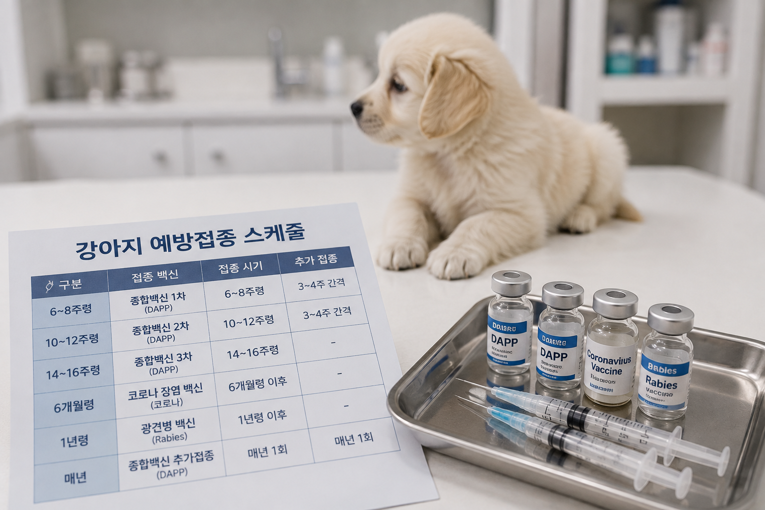 강아지 예방접종 스케줄