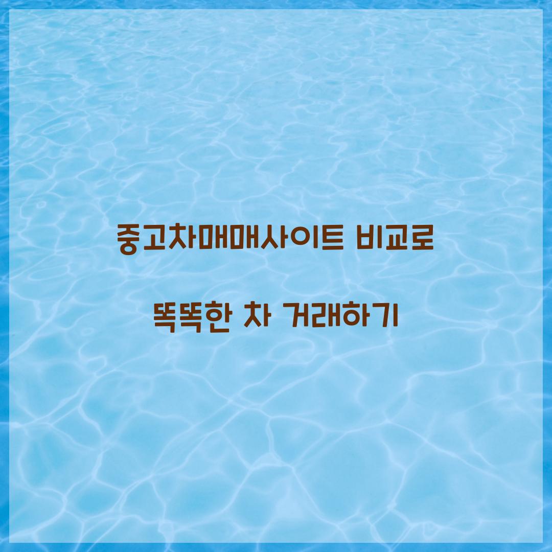 중고차매매사이트 비교