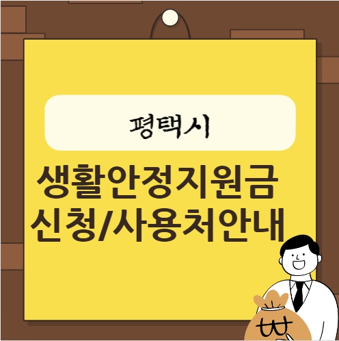 평택시 생활안정지원금 신청 지급 사용처안내