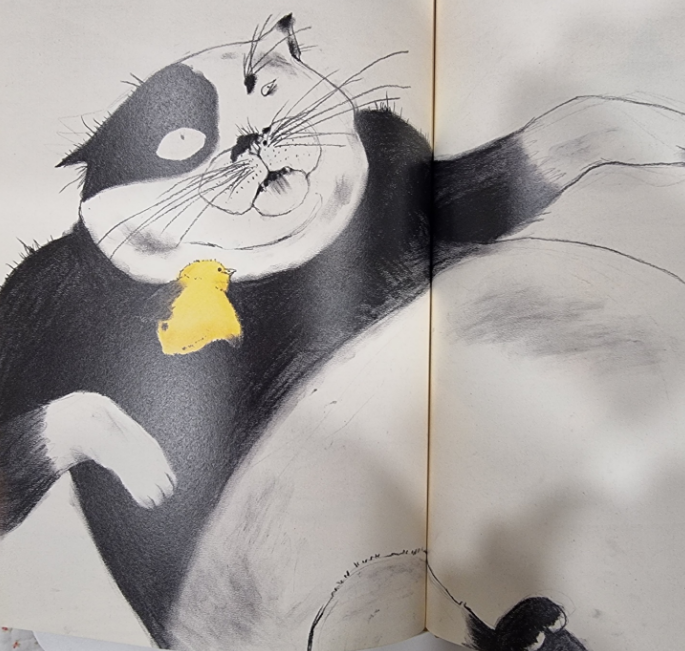 니양이를 엄마로 생각하는 삐약이