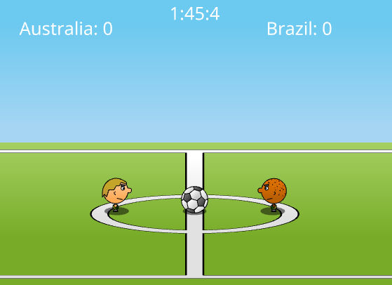 1대1 축구게임 메인화면