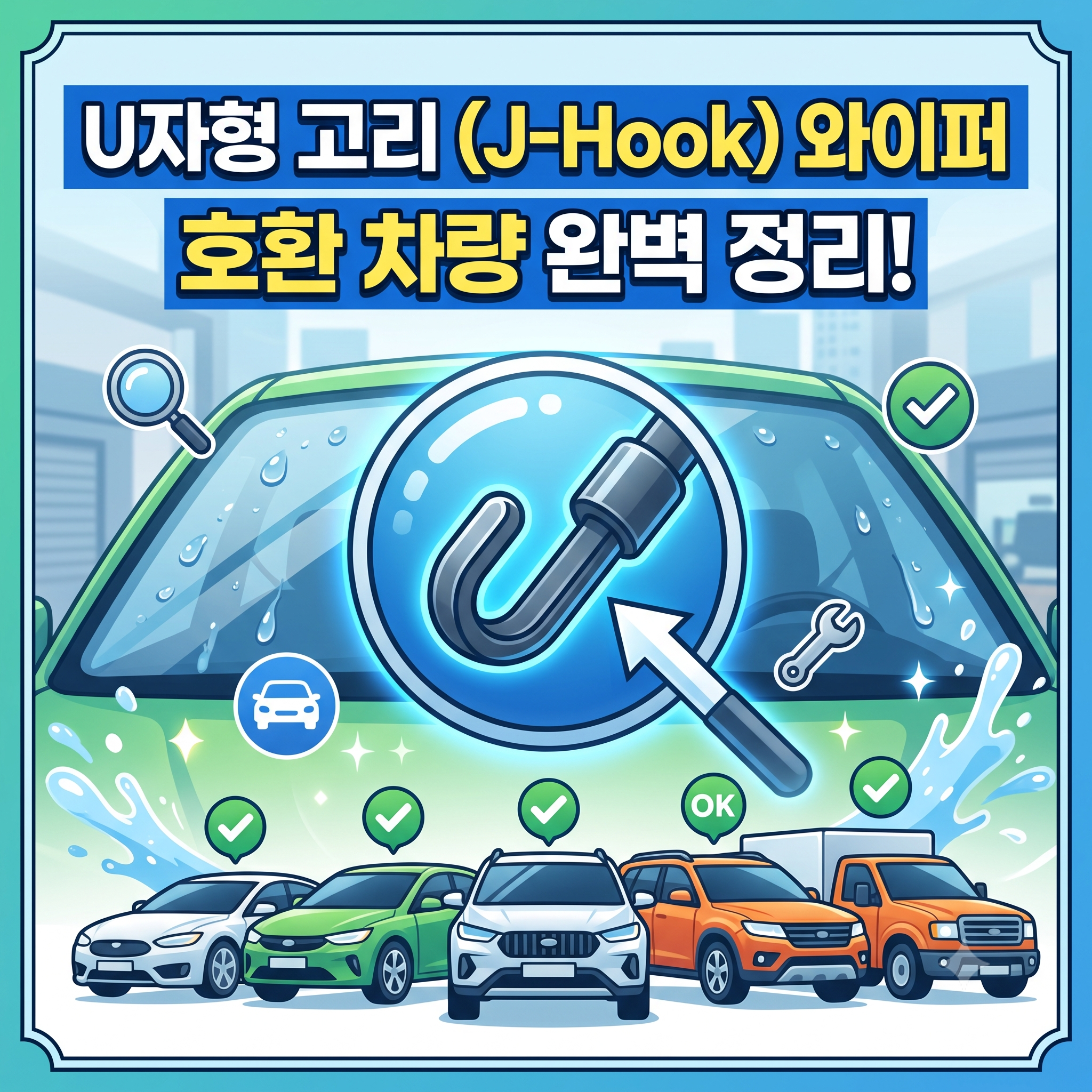 U자형 고리(J-Hook) 와이퍼 호환차량 및 규격 확인법 완벽 정리