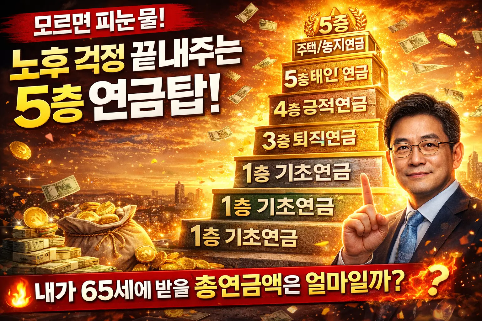 국민연금, 퇴직연금 이렇게 짜면 평생 월 400 꽂힙니다!" 연금박사가 밝히는 5층 연금탑
