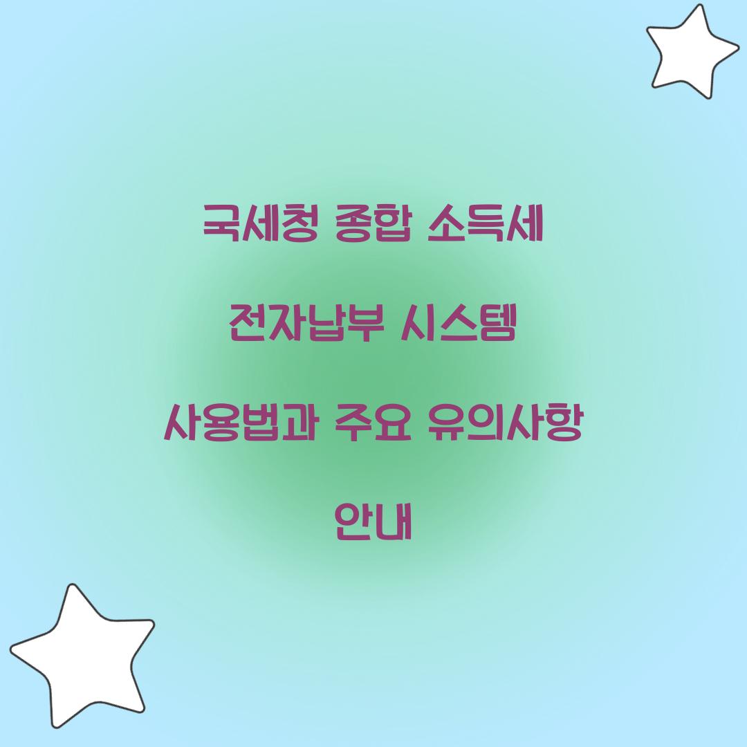 국세청 종합 소득세 전자납부 시스템 사용법