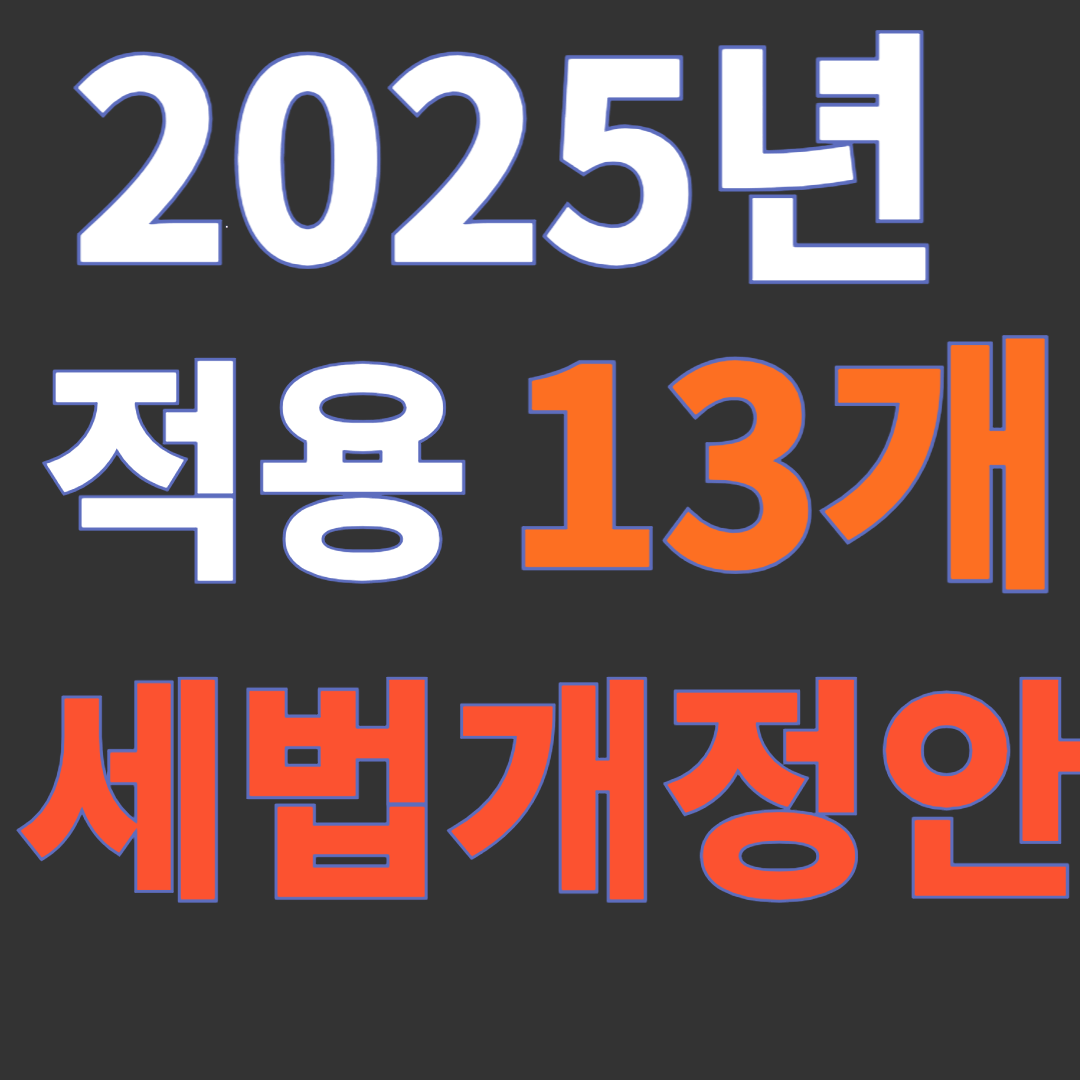 2025년 적용 13개 세법 개정안