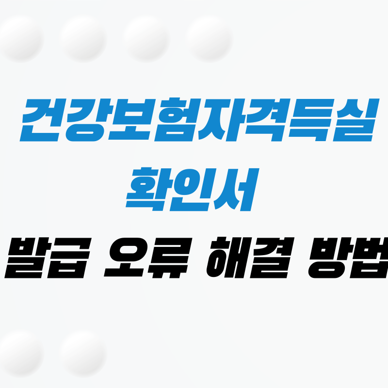 건강보험자격득실확인서 발급 시 오류 해결법