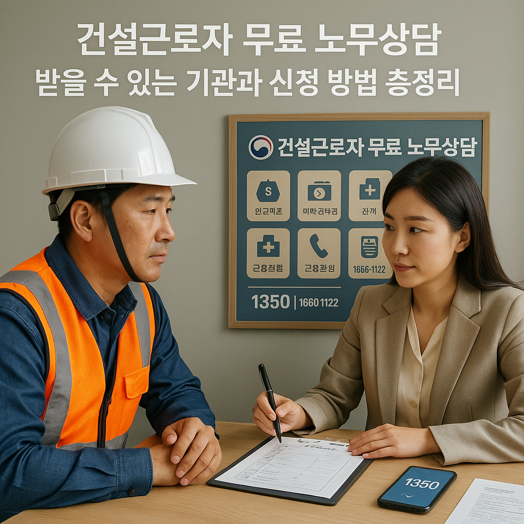 건설근로자 무료 노무상담 받을 수 있는 기관과 신청 방법 총정리