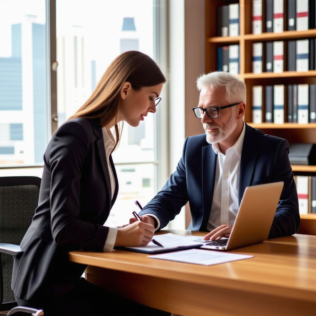 세무사나 회계사와 상담하는 장면을 담은 이미지. 전문가와의 상담이 중요한 이유를 강조.