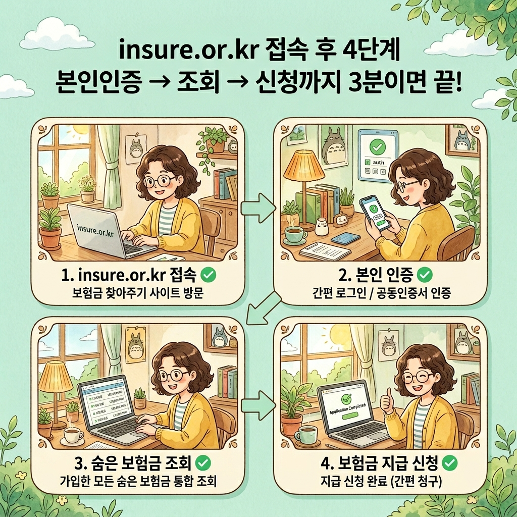 내보험찾아줌 미청구 보험금 조회 환급 신청 4단계 방법